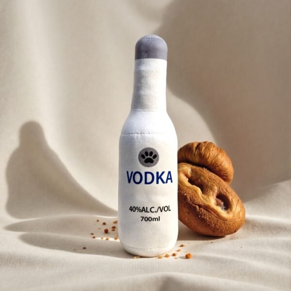 Plush Wine Bottle Chew Toy for Pets