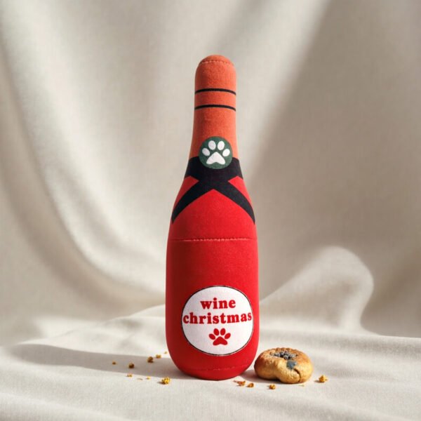 Plush Wine Bottle Chew Toy for Pets
