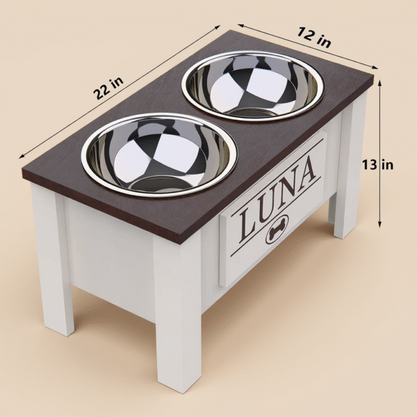 Elevated Dog Bowl with Storage