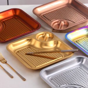3-8.jpeg Gold Stainless Steel Serving Plate