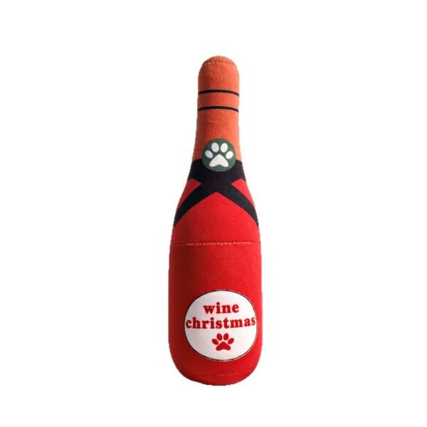 Plush Wine Bottle Chew Toy for Pets