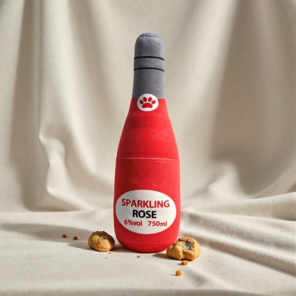 Plush Wine Bottle Chew Toy for Pets