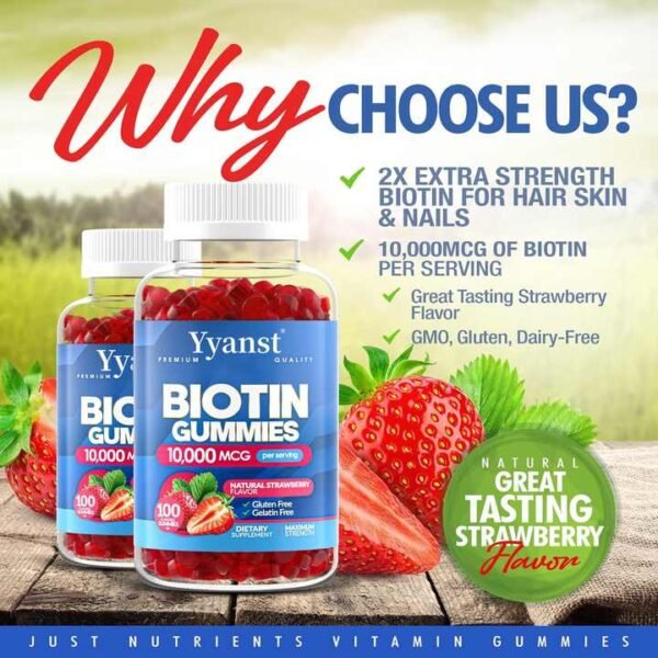 H0f1c2fa62b234f01a0464e132403f4939-1.jpg_720x720q50-1.jpg Biotin Gummies 10000mcg for Hair, Skin & Nails