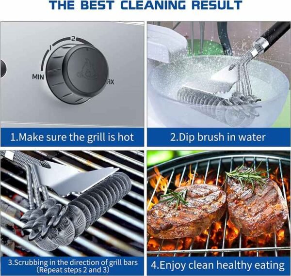 Stainless Steel BBQ Grill Cleaning Brush