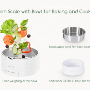 Removable LCD Kitchen Scale with Stainless Steel Bowl