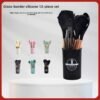 Pink Silicone Kitchen Utensil Set
