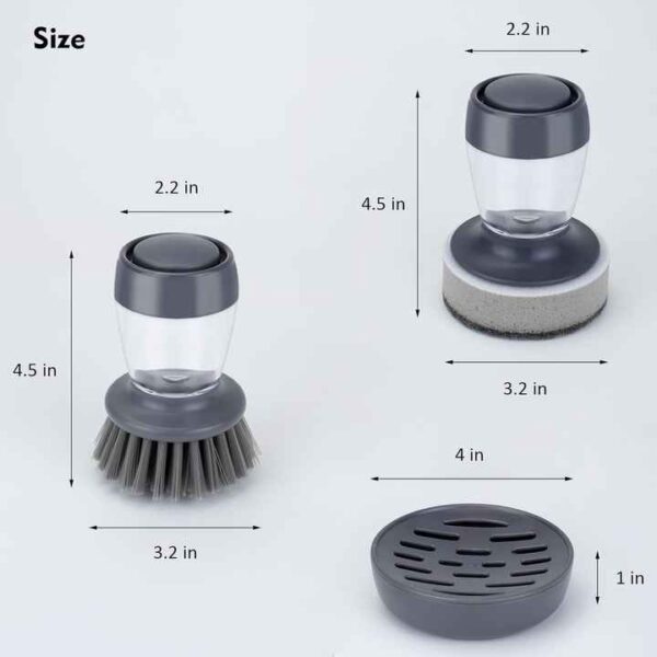 Soap Dispensing Dish Scrubber Set
