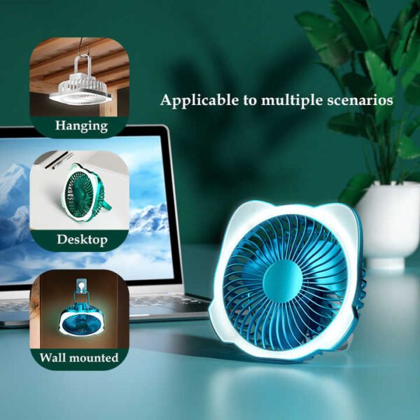 USB Mini Fan with Night Light