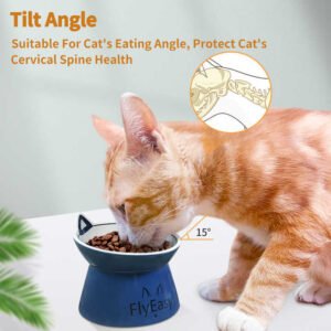 Ceramic Raised Pet Bowl Durable Eco-Friendly