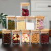 Glass Storage Jars with Bamboo Lids
