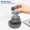 Soap Dispensing Dish Scrubber Set