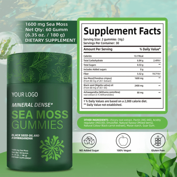 Sugar-Free Sea Moss Gummies Supplement