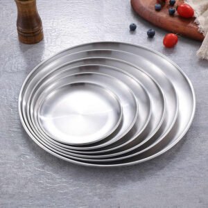 Stainless Steel Round Dinner Plates