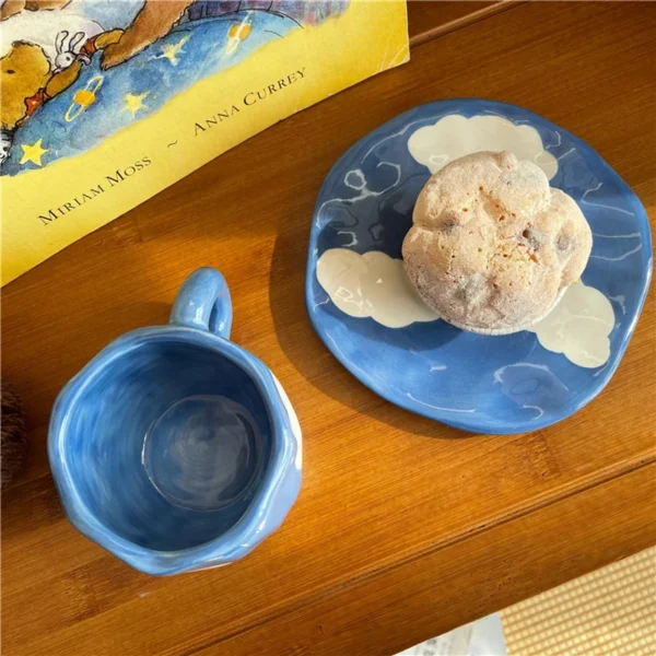 555251329 Hand-Painted Cloud Coffee Mug Set