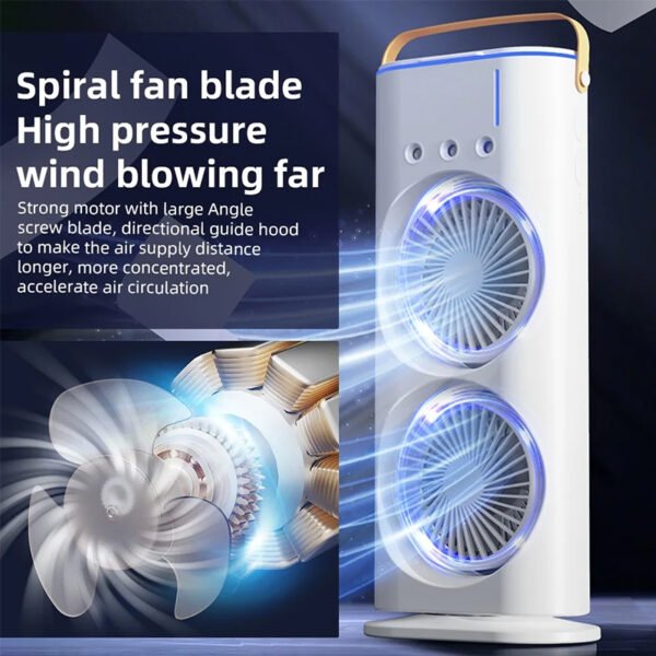 555247694 Rechargeable Portable Mini Fan with Spray Cooling