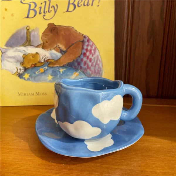 555251327 Hand-Painted Cloud Coffee Mug Set