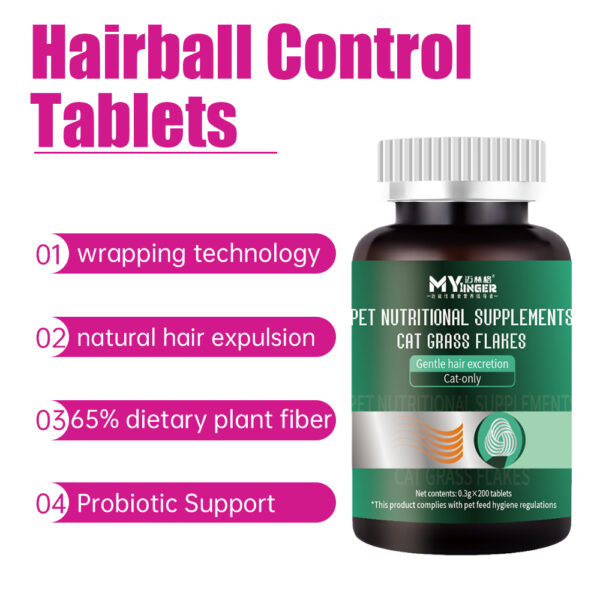 2 Natural Cat Hairball Control Tablets