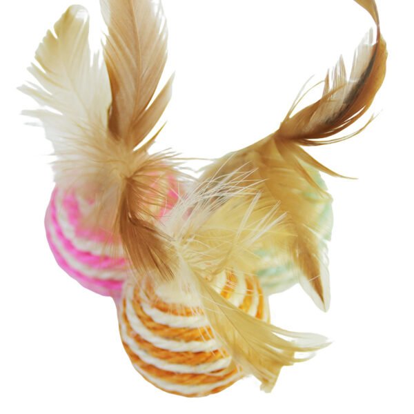 555378215 Feathered Sisal Cat Scratching Ball