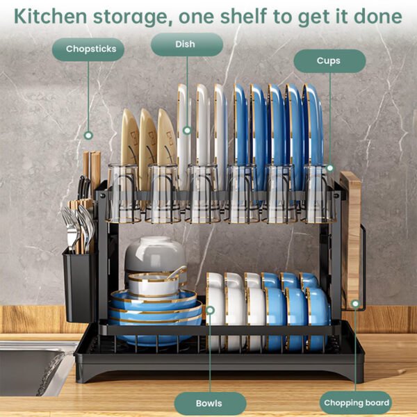 2-Tier Countertop Dish Drying Rack