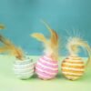 555378214 Feathered Sisal Cat Scratching Ball