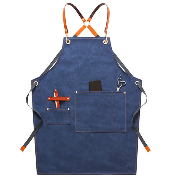 562363186 Denim Workwear Apron with Logo Print