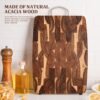 562363161 Solid Wood Geometric Grid Cutting Board