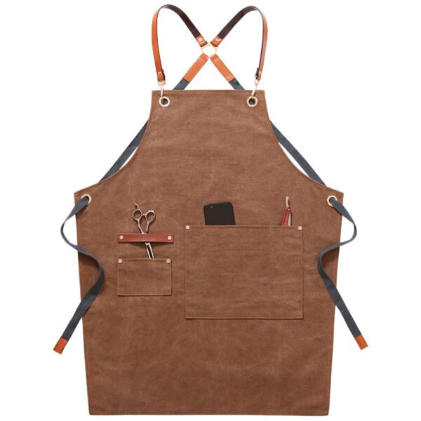 562363187 Denim Workwear Apron with Logo Print