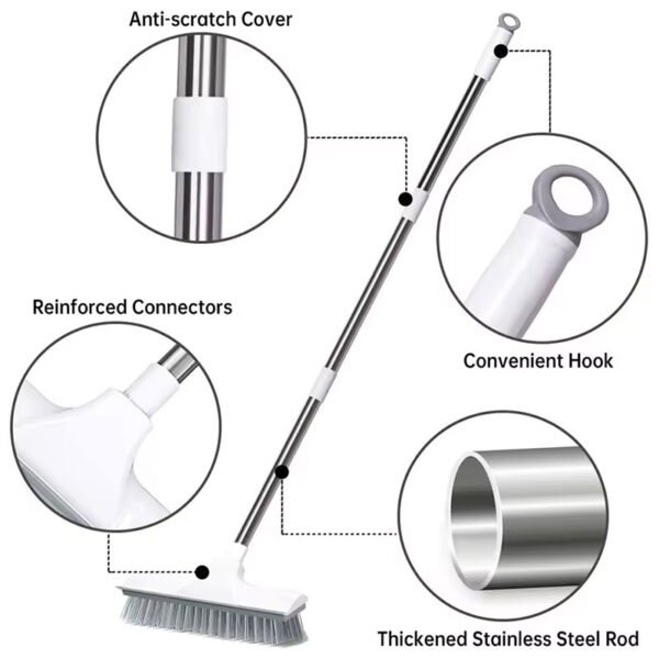 562371891 2-in-1 Adjustable Floor Scrub Brush