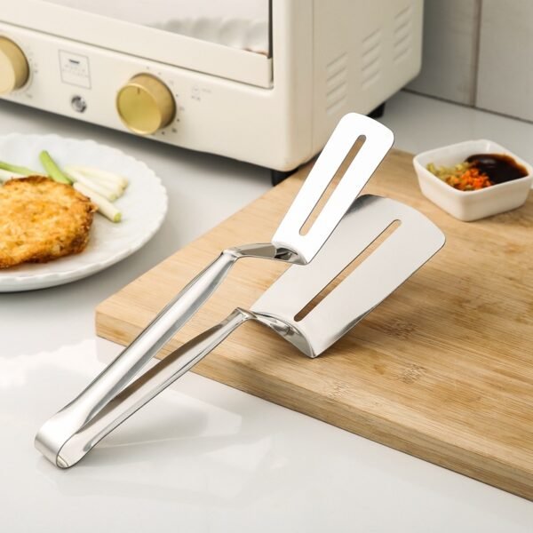 Stainless Steel 2-in-1 Food Tongs Spatula