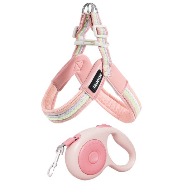 Dog leash chest strap vest