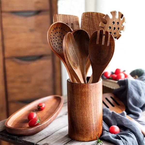 Wooden Long Handle Soup Spoon