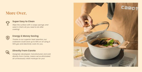 Non-stick Pot Marble Rice White Set Pot