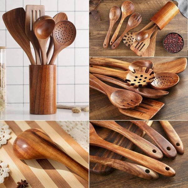 Wooden Long Handle Soup Spoon