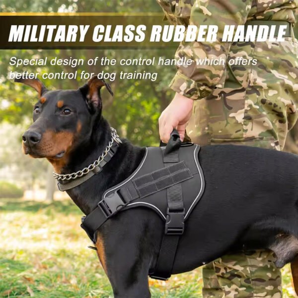 566225143 Tactical dog vest: for large dogs (German Shepherd, Golden Retriever) – training, military-style accessories.