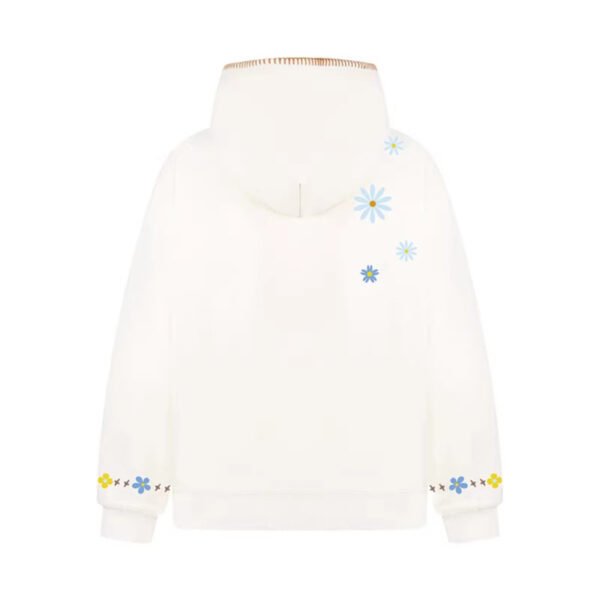 566226821 Floral Embroidery Hooded Sweatshirt Unisex Loose Casual Outerwear