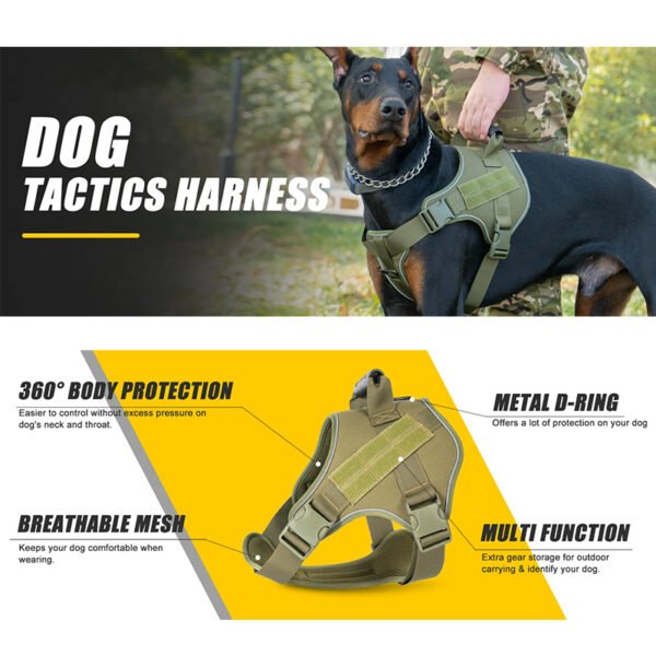 566225141 Tactical dog vest: for large dogs (German Shepherd, Golden Retriever) – training, military-style accessories.