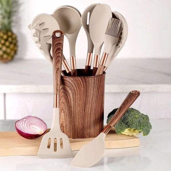 568460761 Wooden Handle Cooking Kitchen Utensil Set