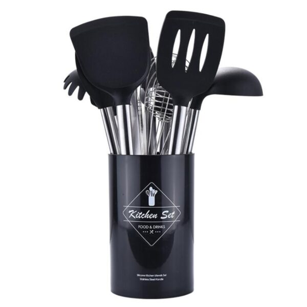 568461115 Stainless Steel Silicone Kitchen Utensil Set