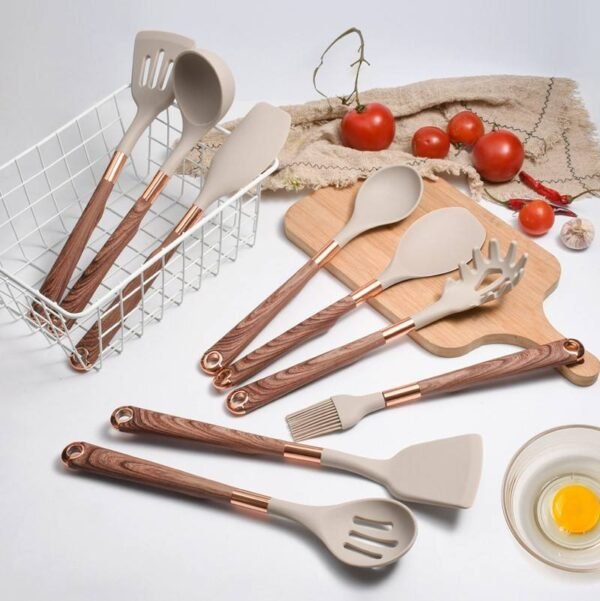 568460764 Wooden Handle Cooking Kitchen Utensil Set