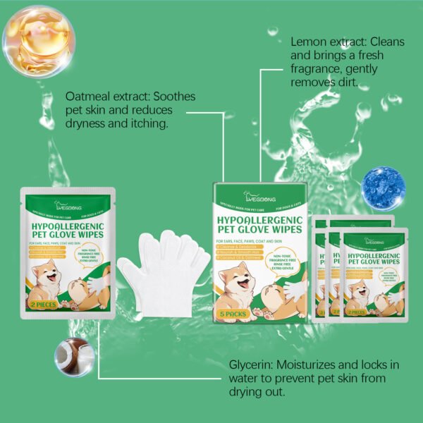 568529828 Pet Hair And Skin Gentle Cleaning Care Gloves