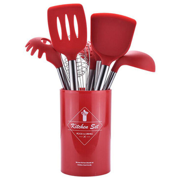 568461119 Stainless Steel Silicone Kitchen Utensil Set