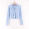 566226899 V-neck long sleeved cardigan sweater