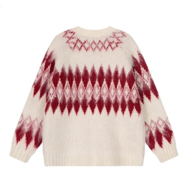 565972788 Oversized Wool Mohair Fair Isle Crewneck Pullover Sweater