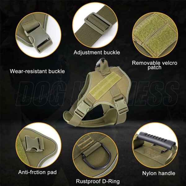 566225140 Tactical dog vest: for large dogs (German Shepherd, Golden Retriever) – training, military-style accessories.