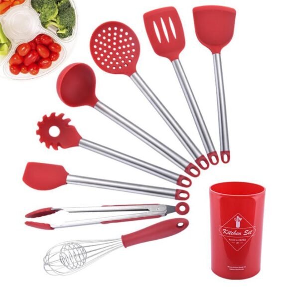 568461116 Stainless Steel Silicone Kitchen Utensil Set