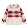 565972787 Oversized Wool Mohair Fair Isle Crewneck Pullover Sweater