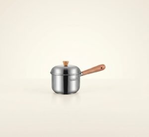 304 stainless steel milk pot, instant noodle pot, household wooden handle dormitory small soup pot, milk heating baby food pot (2) 304 Stainless Steel Milk Pot