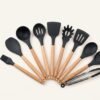 9 Pcs Silicone Spatula Heat-Resistant Soup Spoon