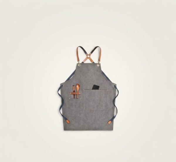 Denim Workwear Apron with Logo Print
