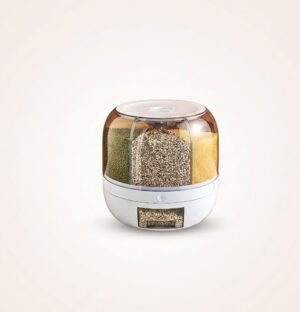Grain And Miscellaneous Grains Partitioned Rotating Rice Bucket Insect-proof Moisture-proof Sealed Rice Cylinder Household Rice Box Rice 360? Rotating Rice & Grain Storage